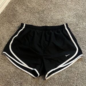 Nike Women's Black and White Athletic Shorts